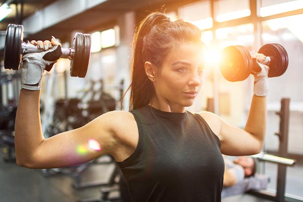 Woman lifting weights