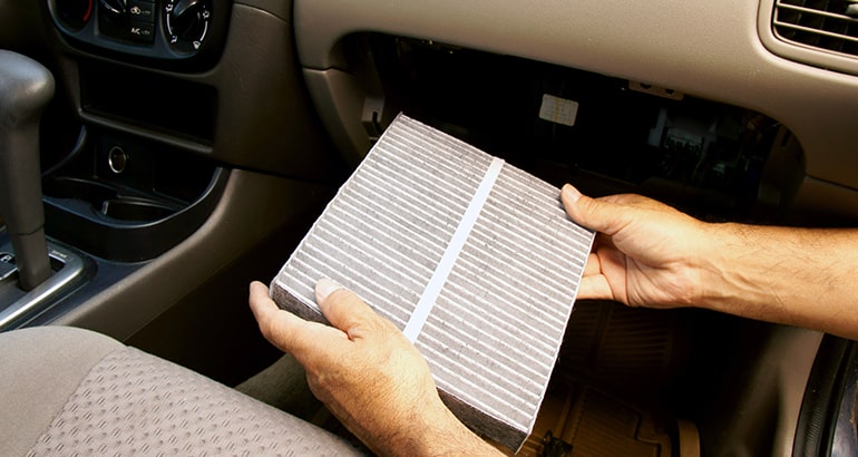Replacing a car's air filter