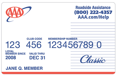 AAA Classic Membership card