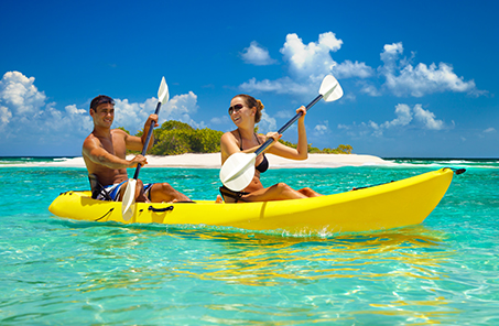Couple Kayaking in Caribbean