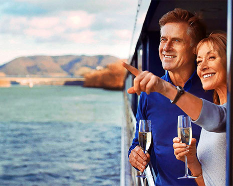 Couple on river cruise