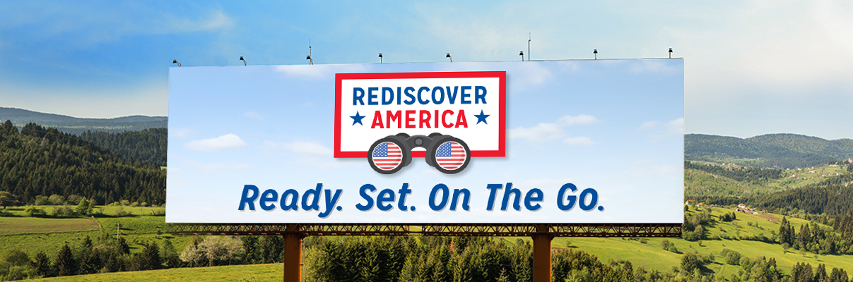 Rediscover-America-Ready-Set-Go logo on billboard