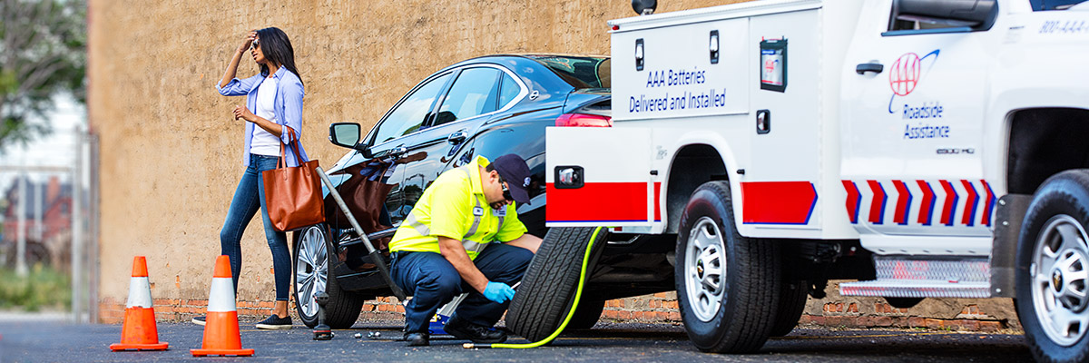 AAA Roadside Assistance includes towing, flat tire changes, car battery replacement and car locksmith*
