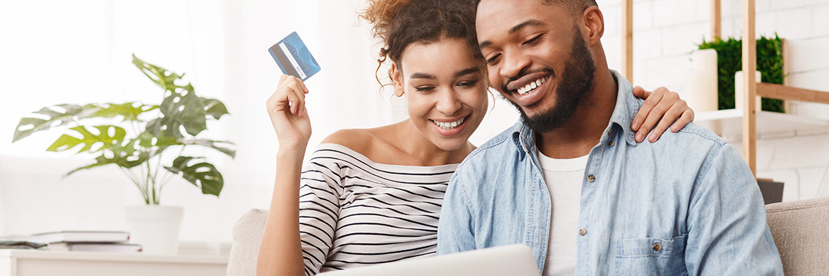 Couple shopping online