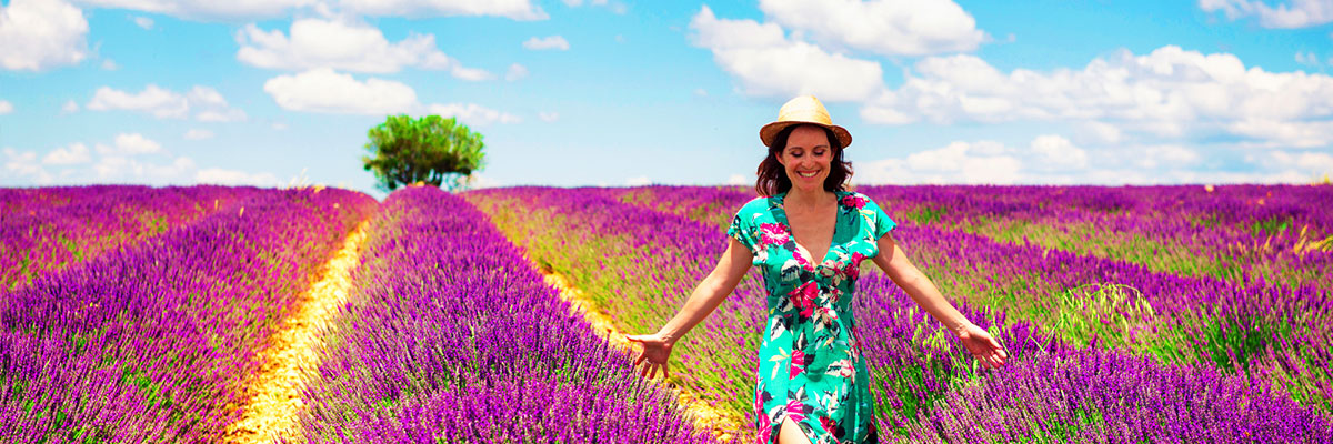 Inspiring Journeys by AAA Webcast Image of woman in field of lavender