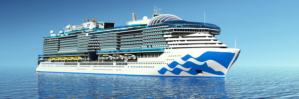 New Sun Princess ship - first cruise ship in Princess fleet powered by Liquified Natural Gas (LNG)